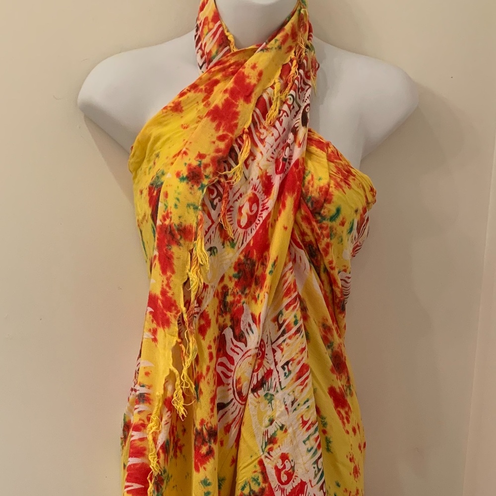 Uluwatu bali tie dyed pareo wrap coverup scarf sun